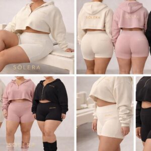 Cropped Hoodie + Spandex Short Set