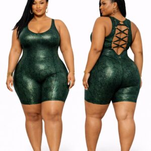 🌿 Emerald Python Sculpt Jumpsuit